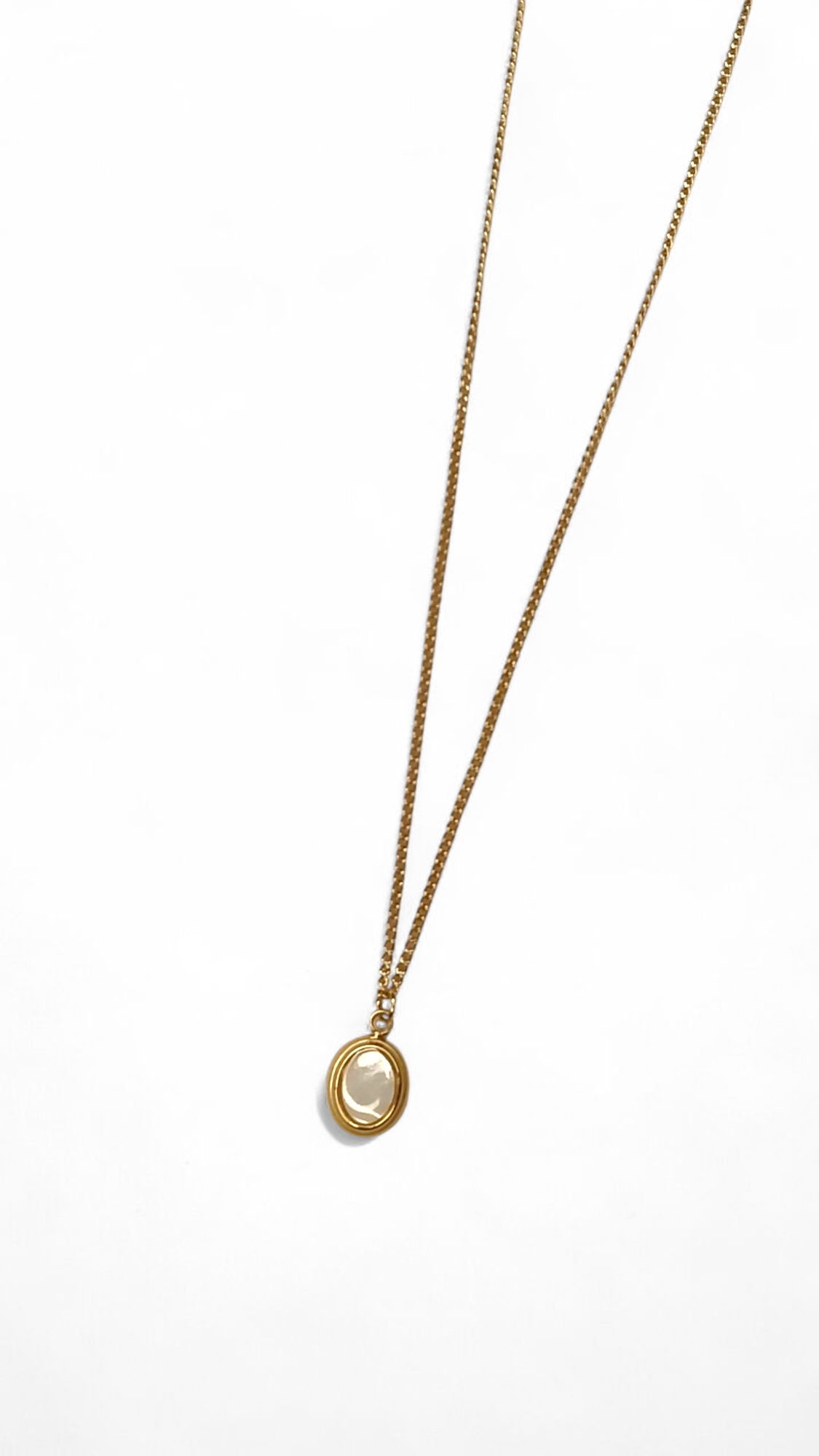 Opal mother of pearl locket