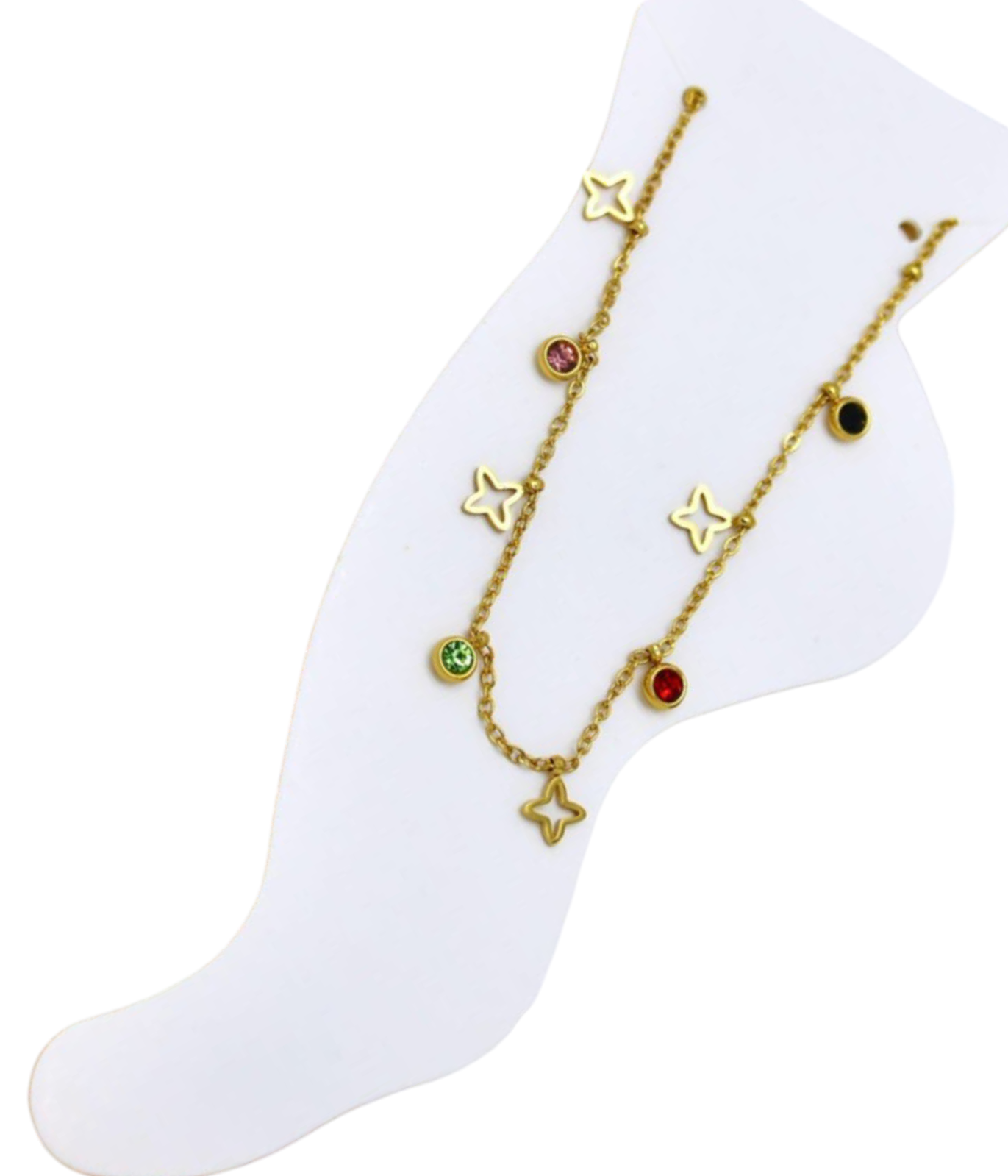 Multi-stone kio charm anklet