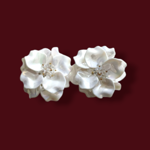 White Maxi Flora Earrings